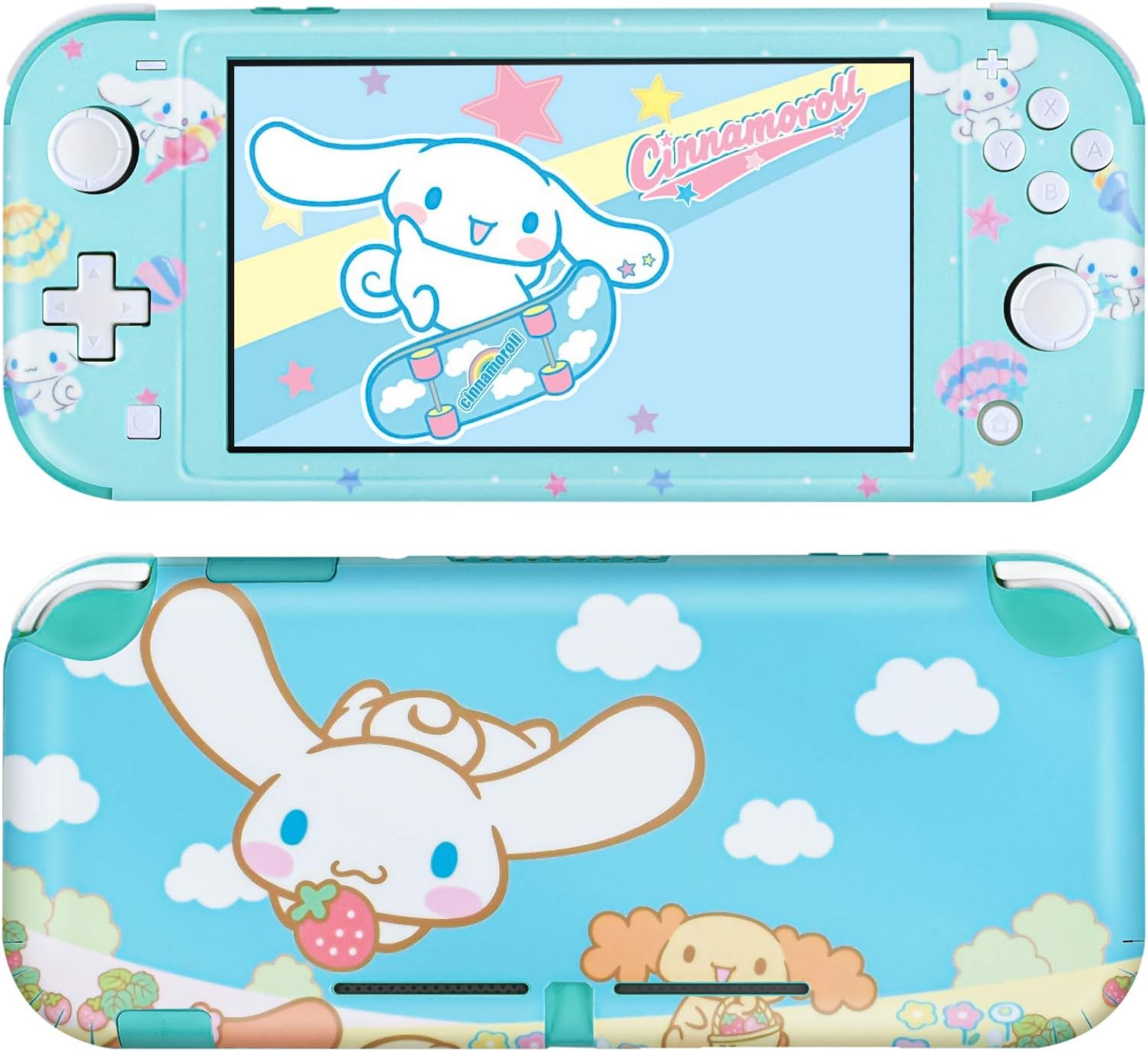 DLseego Switch Lite Skin Pretty Cute Pattern Full Wrap Skin Protective Film Sticker Compatible with Nintendo Switch Light Blue