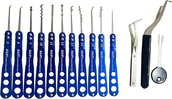 14-Piece HH Lock Pick Set, Door Locksmith Tools, Fast Opener Picker