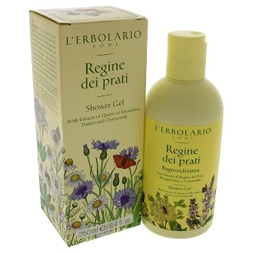 L'Erbolario Shower Gel Moisturizing Body Wash with Floral Scent Restoring Floral Body Soap with Chamomile and Daisy - Regine dei Prati - 8.4 oz