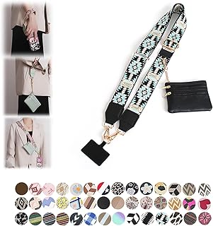 Phone Strap with Zippered Pouch, Clip and Go Strap for Phone with Wallet Crossbody, Adjustable Crossbody Phone Strap