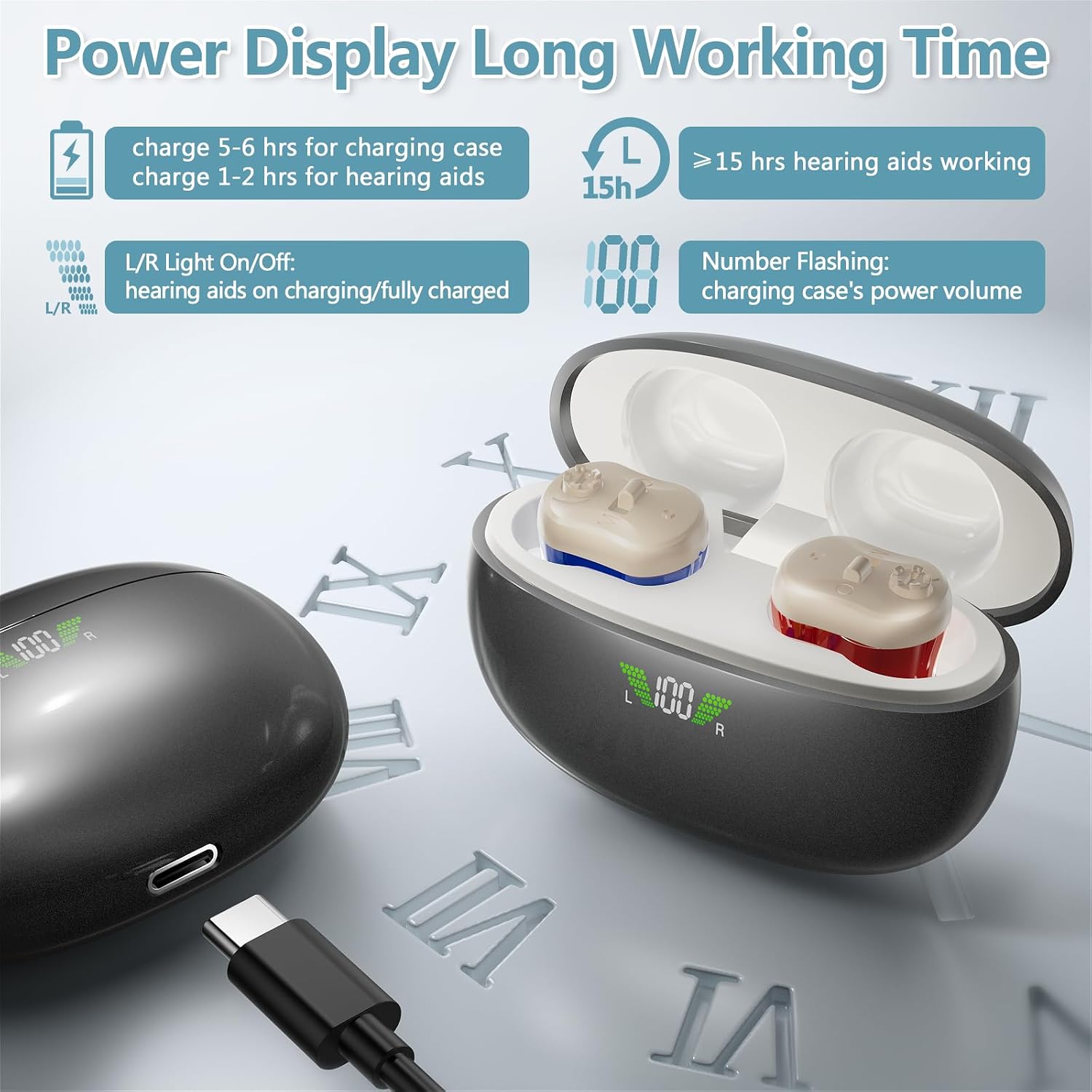 Rechargeable Hearing Aids for Seniors with Noise Cancellation – Lightweight, Comfort Fit, Easy-to-Use Hearing Amplifiers for Clear Sound