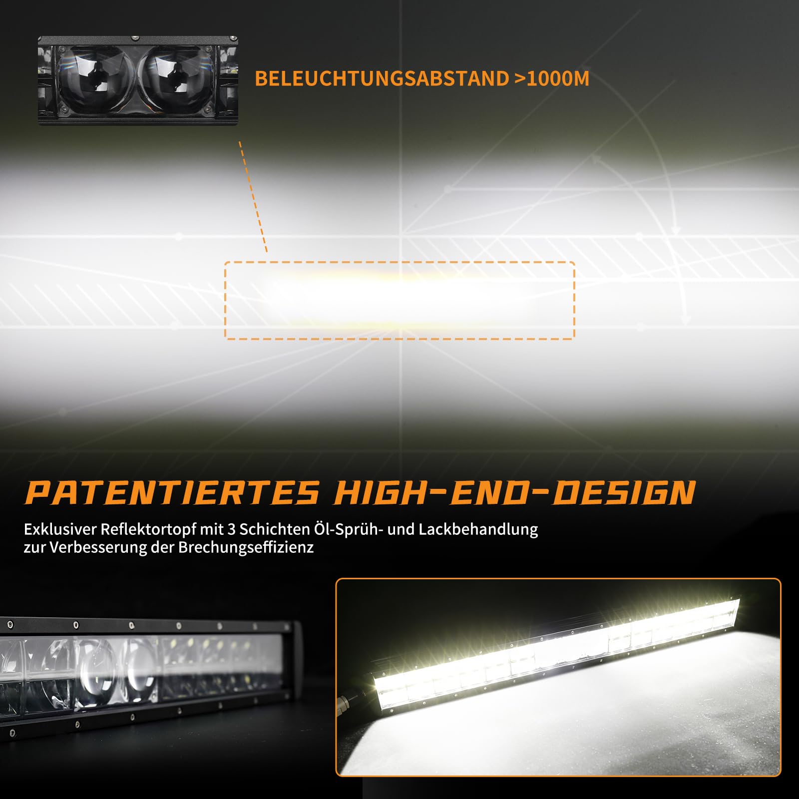 CO LIGHT 52'' (1,3m) Lightbar Auto, LED Fernscheinwerfer 12V 24V 220W 44000LM IP68, LED Bar für Offroad/LKW/Wohnmobil, Ultra-weitreichender Spot-Scheinwerfer