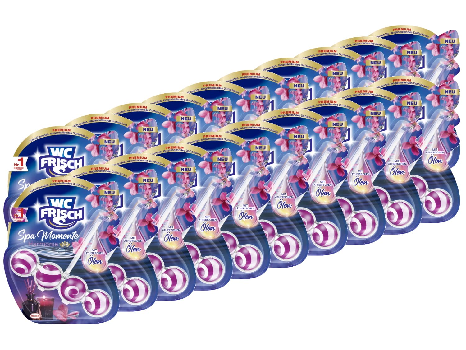 WC FRISCH Spa Momente Harmonie Toilettenstein (20x50g), WC Duftspüler mit luxuriösen, ätherischen Ölen, WC Stein für ein verwöhnendes & langanhaltendes Dufterlebnis