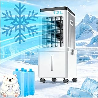 Swamp Cooler, Portable Air Conditioners, Evaporative Cooler 2026 Upgraded Air Cooler, Windowless Portable AC Unit Cooling Fan That Blow Cold Air, Ultra Quiet for Room, Restaurant, Home (creamy)