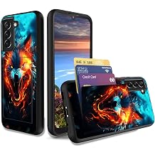 for Galaxy S23 Plus Case,Dual Layer Smooth Hard Back Cover Wallet Pocket Credit Card ID Protective Case for Samsung Galaxy S23 Plus 6.6,Angry Wolf Howling