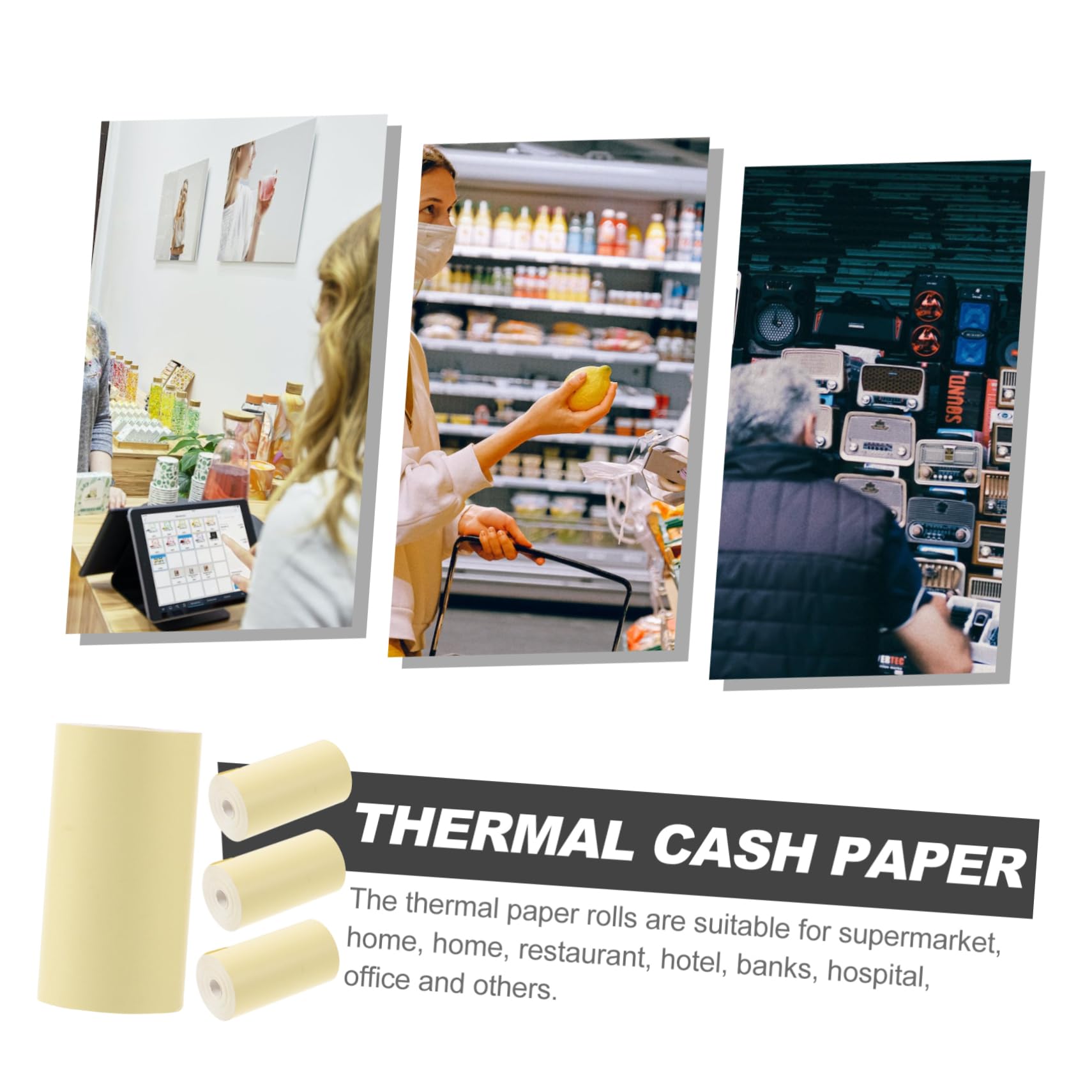 Sewroro Papel Térmico De Impresión Para Recibos Papel Térmico Para Supermercados Oficinas Y Comercios 4 * 5