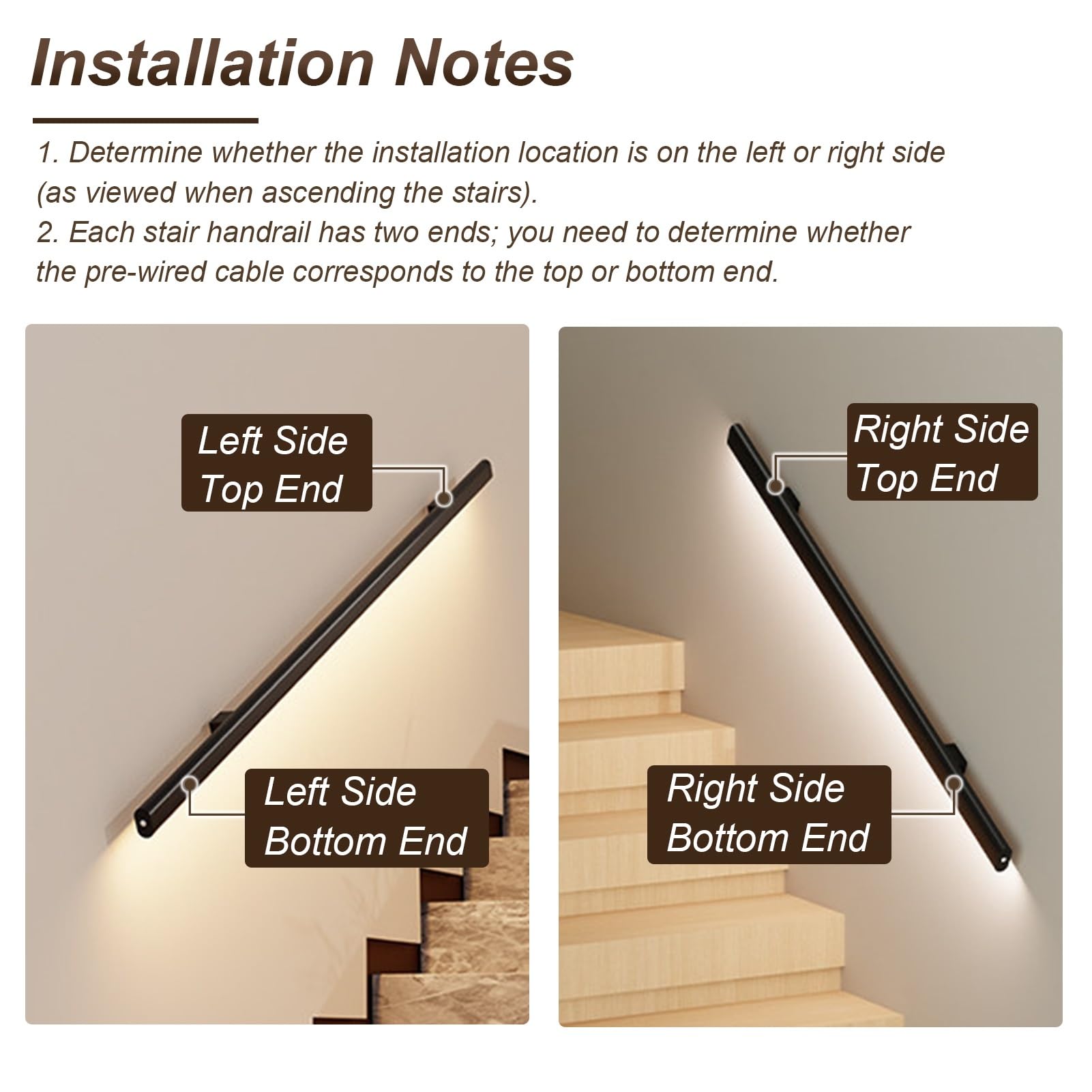 Inteligentne światło otoczenia LED z czujnikiem ciała, minimalistyczna konstrukcja naścienna, świecąca, bezpieczna szyna do użytku wewnątrz (lewa strona, 150 cm / 4.9ft, biała)