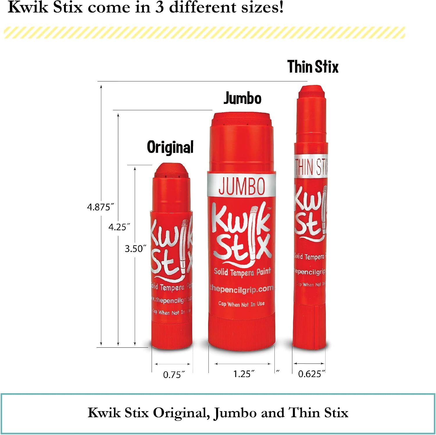 Kwik Stix Tempera Paints, Jumbo Tempera Paint Pens, 4 Times More Paint, Super Quick Drying, 6 Classic Colors- TPG-646