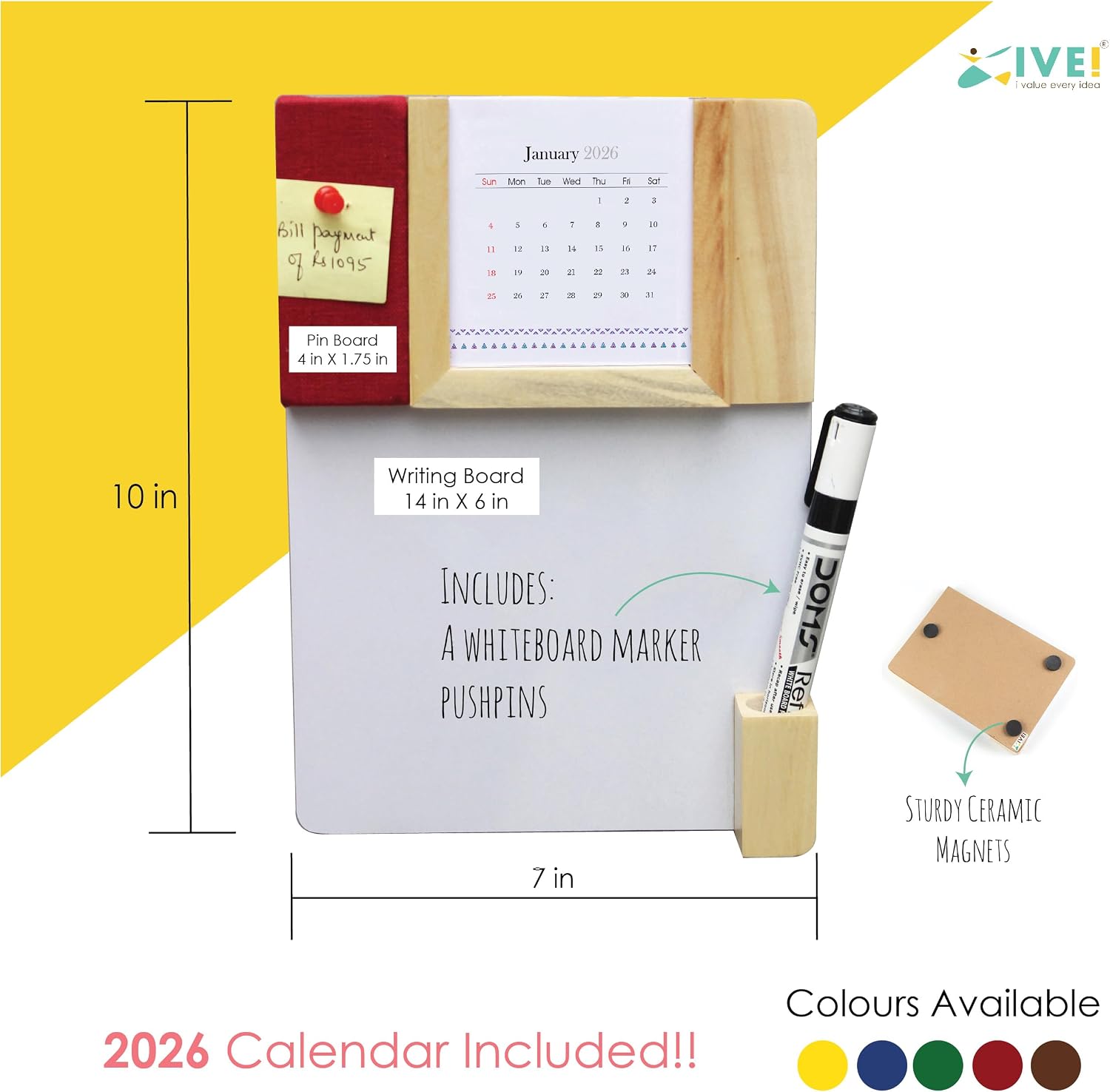 IVEI warli utility to-do calendar magnet