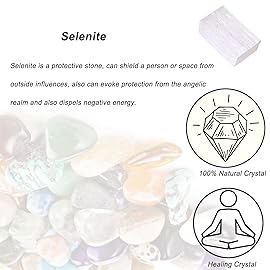 Selenite Raw Crystals, Large 1.25-2.0 Healing Crystals Natural Rough Stones Crystal for Tumbling, Cabbing, Fountain Rocks, Decoration, Polishing, Wire Wrapping, Wicca & Reiki