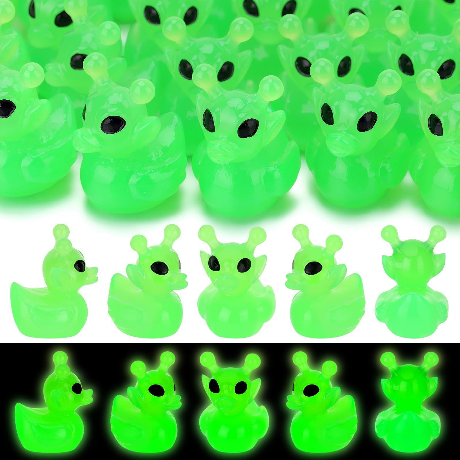 50 Pcs Alien Ducks Toy Figures, Mini Alien Resin Ducks Bulk