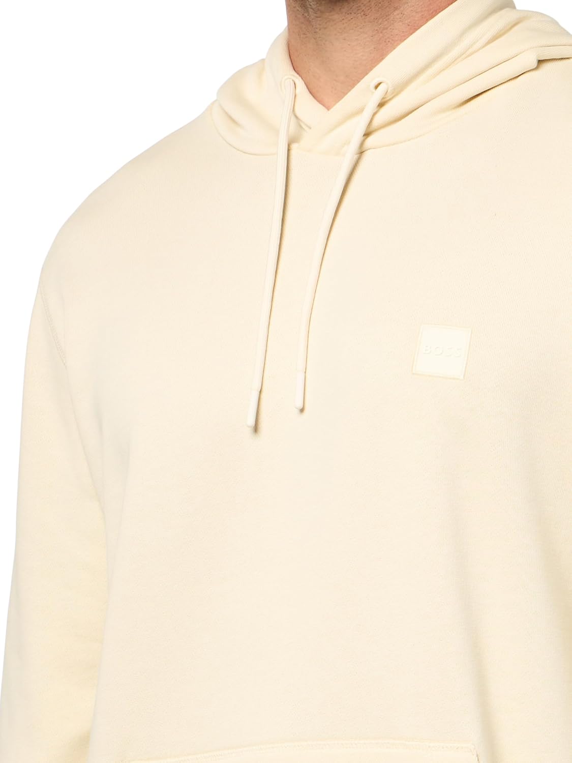 BOSS mens Patch Logo French Terry Pullover Hooded Cotton Sweatshirt - Image 3