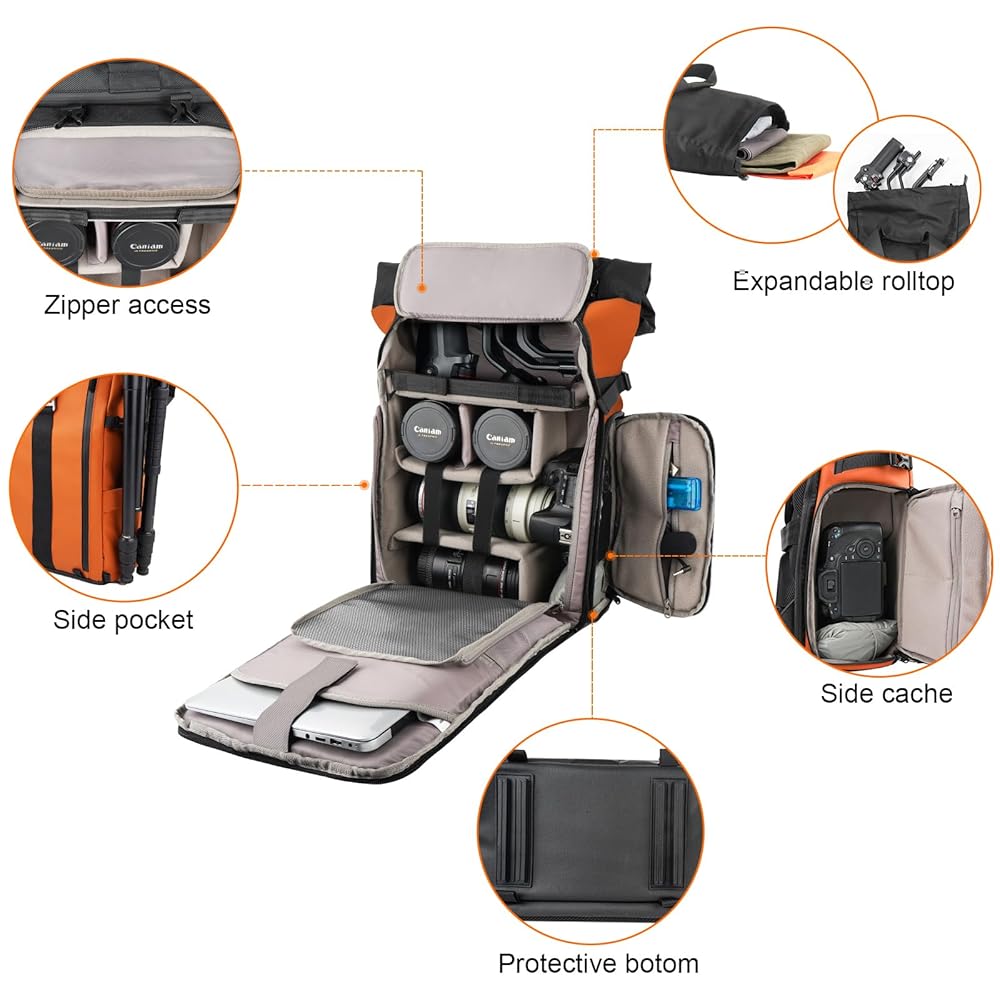 Amazon.com : Besnfoto Camera Backpack Waterproof Camera Bag