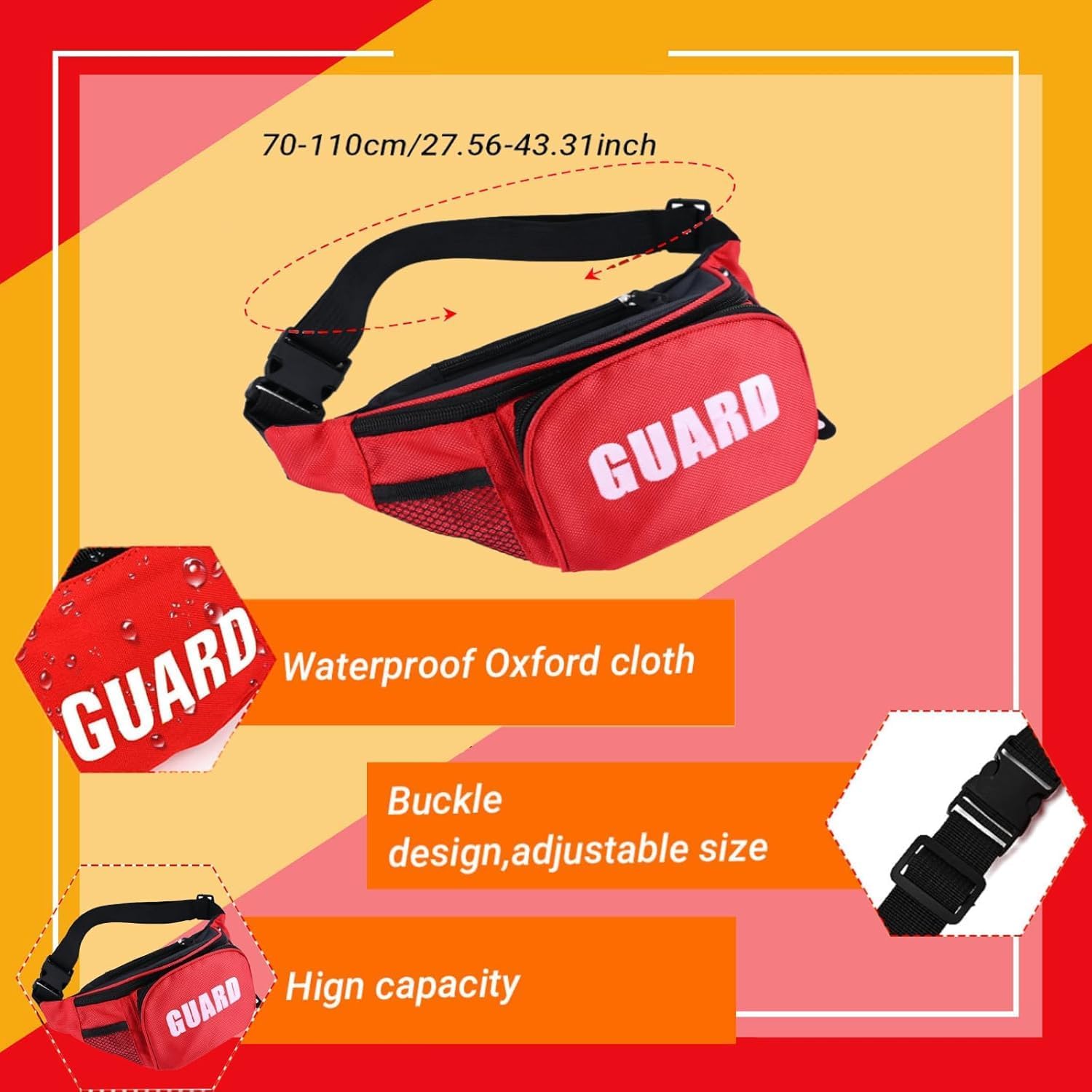 5 Pcs Halloween Guard Costume Set for Women Include Swimsuit Fanny Pack Sunglasses Hair Band and Whistle