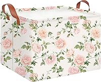 Vista 27 de CLOCOR Cesta de almacenamiento rectangular, cesta de almacenamiento plegable con bonito patrón, caja de almacenamiento de revestimiento impermeable