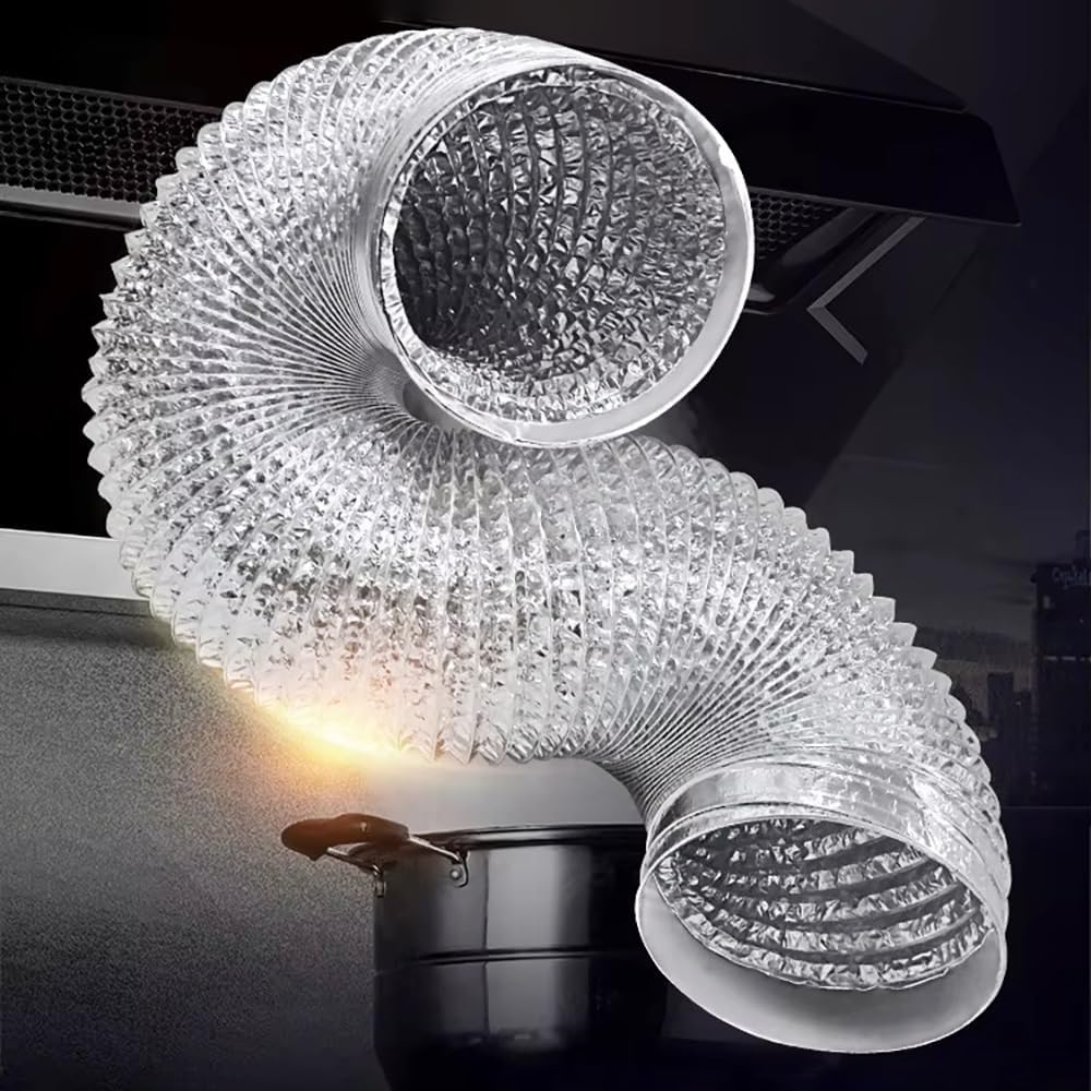 Aluminum Foil Hose Inner Diameter 100mm Flexible 1.5-6m Pipe Ventilation Duct Ventilation Hose Dryer Hood Exhaust Duct 1pcs(4m)(1.5 m)