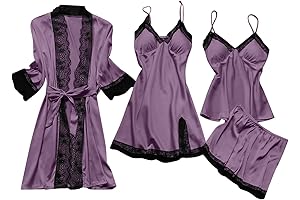 Women’s Sexy Night Robes: Premium Silk Pajama Set with Babydoll Lingerie for a Sultry Night