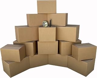 uBoxes 1 Room Economy Moving Kit, 15 Boxes, Moving and Packing Supplies (ECOBASICKT01), Brown