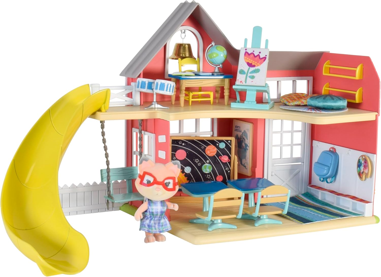 Sunshine Meadow School Complete Set with Miniature Flocked Figure, 21 Pieces , Ages 3+