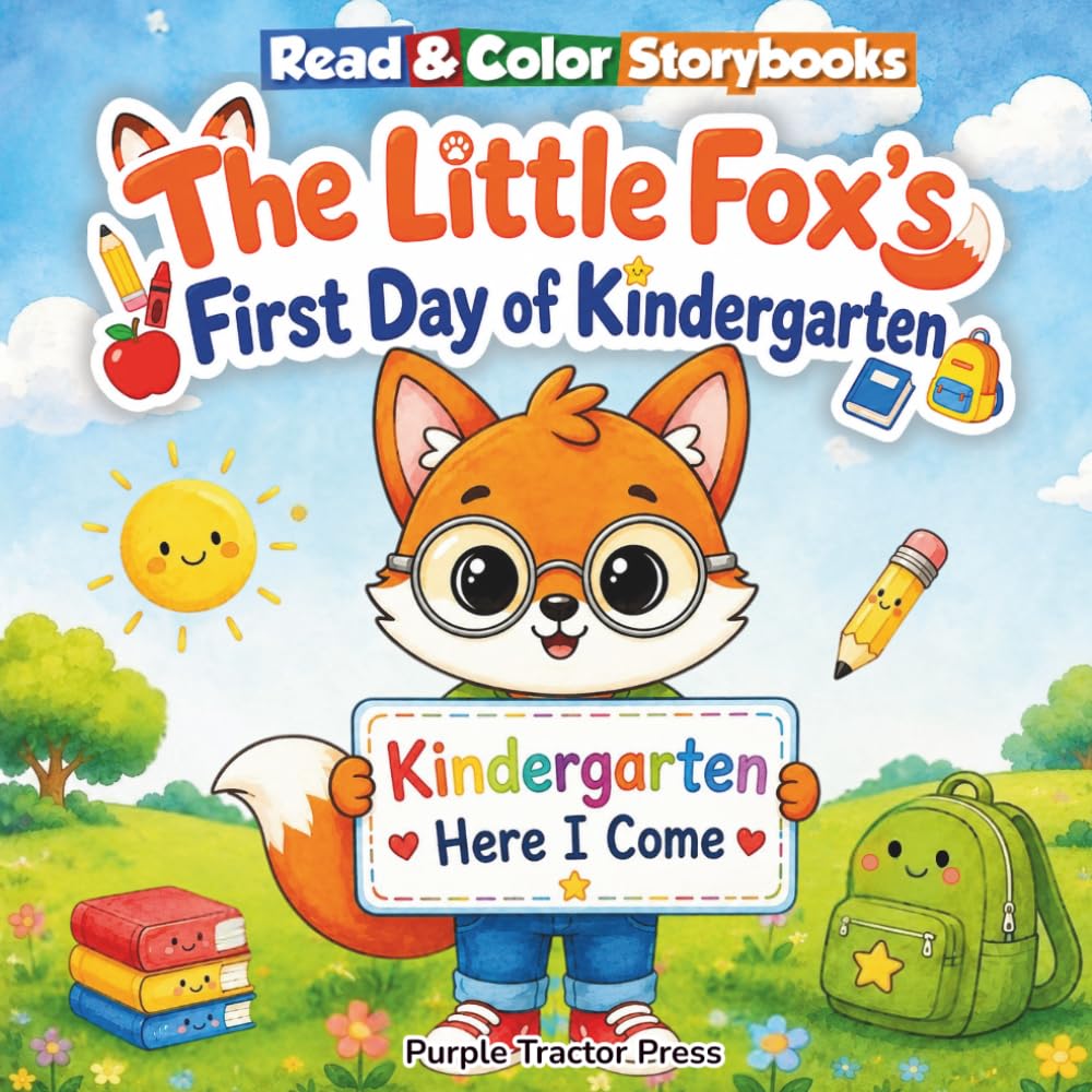 Read & Color Storybooks: The Little Fox’s First Day of Kindergarten: An Easy-to-Read Coloring Storybook About Friendship, Feelings, and the First Day of School