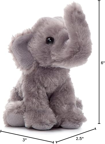Miniatura 5 de The Petting Zoo Peluche de elefante, regalos para niños, animales salvajes de Onez Babiez, juguete de peluche de elefante de 6 pulgadas