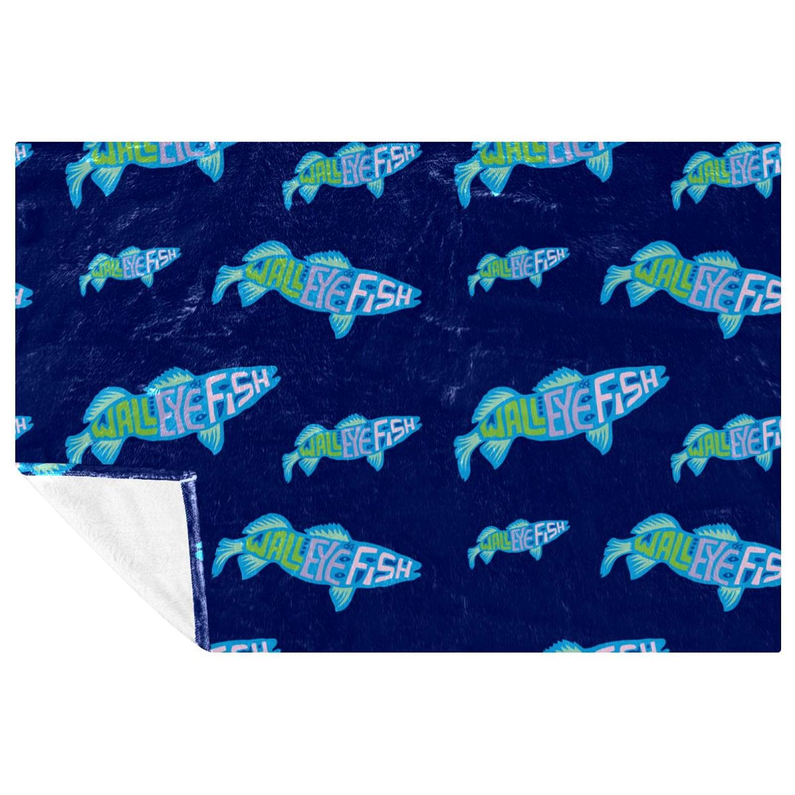 Couverture douce et chaude contre le froid pour canapé et lit motif poissons