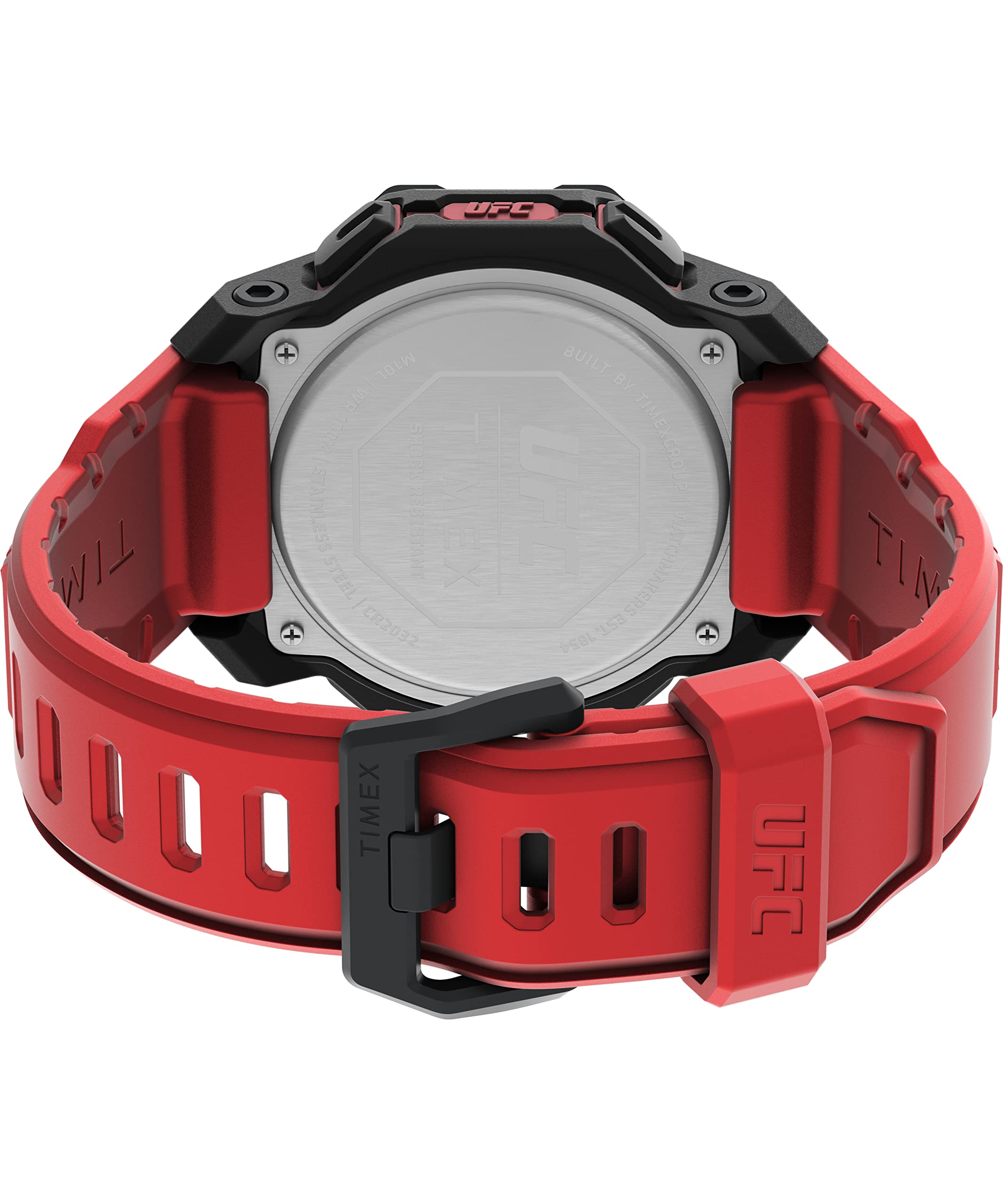 Timex UFC Strength Knockout zegarek męski 48mm z czerwonym gumowym paskiem TW2V88200