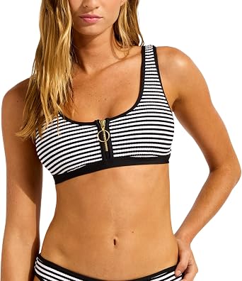 Seafolly Club House Zip Front Tank Top