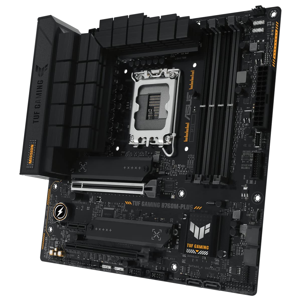 ASUS TUF Gaming B760M-PLUS Scheda madre Intel B760, LGA 1700, mATX, DDR5, PCIe 5.0, 2 slot M.2, WiFi 6E, USB 3.2 Gen 2, Type-C, Nero