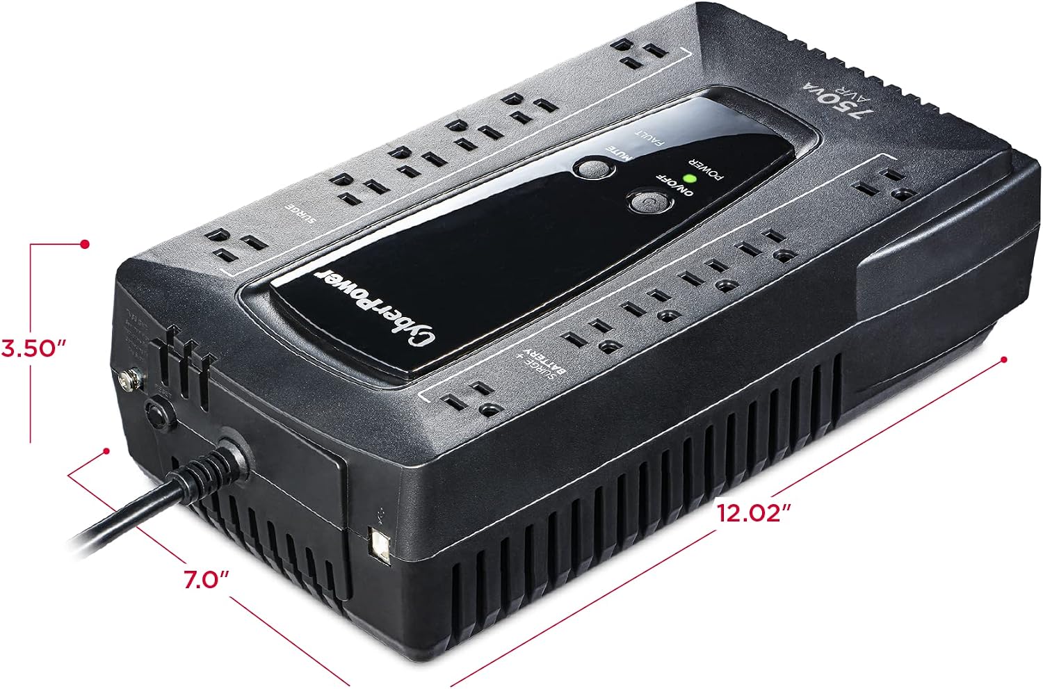 CyberPower AVRG900U AVR UPS System, 900VA/480W, 12 Outlets, Compact