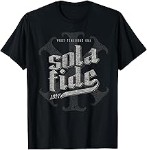Sola Fide Post Tenebras Lux IX Christogram Retro Graphic T-Shirt