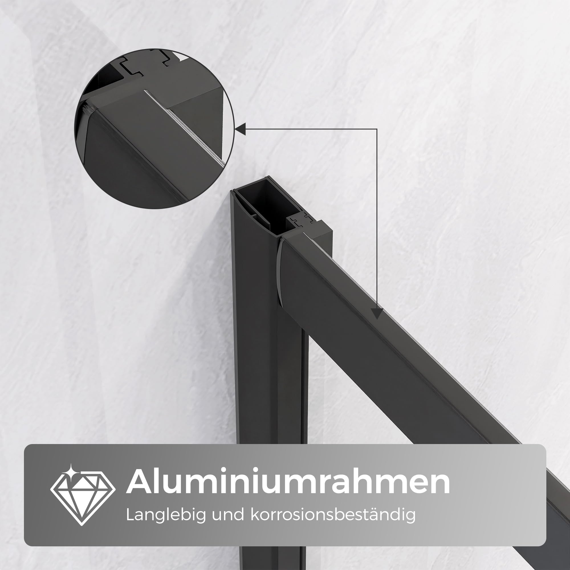 STARLEAD Duschkabine Variabel 75-90 cm – Flexibler Eckeinstieg Passend für Duschkabine 90x90 & 80 x 80, 180cm 4mm ESG Sicherheitsglas, Magnetdichtung, Moderne Komplettdusche, Schwarz Matt