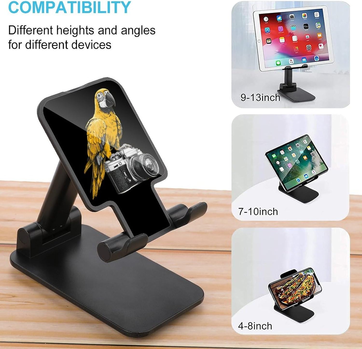 Camera Bird Cell Phone Stand Phone Holder Black image 3