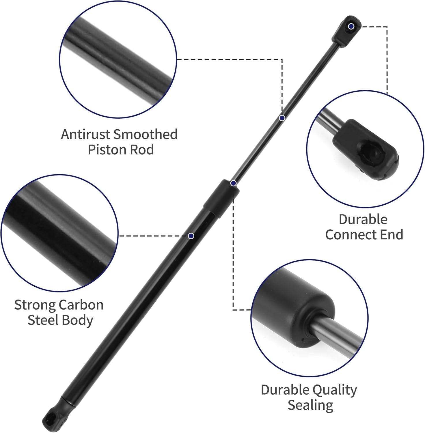 X AUTOHAUX 2 Pcs Rear Hatch Lift Support Struts Gas Spring No.46524678 for Fiat Punto Hatchback 1999-2000 Black