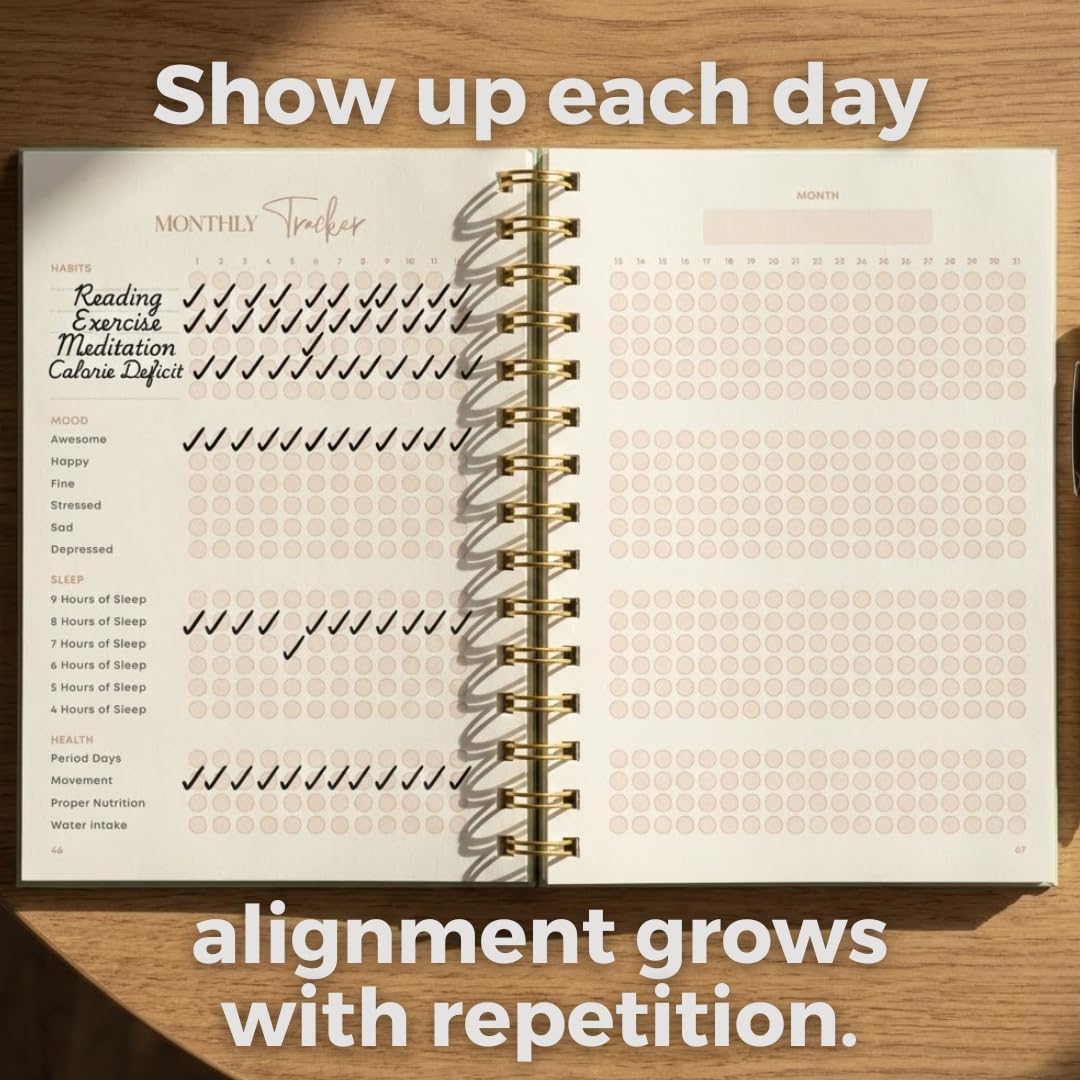 Manifestation Journal for Women | Guided 369 Method & Undated 90-Day Planner for Intentional Goal Setting - Sage Green