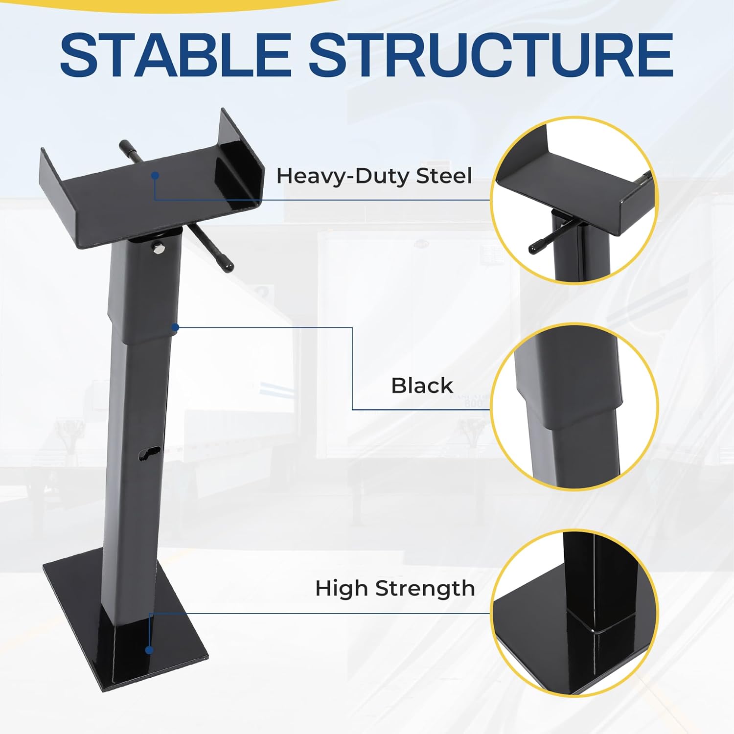 KUAFU RV Slide Out Support Jacks Adjusts from 20"-48" 5000 Pounds Capacity Each Adjustable Stabilizer Camper Slide Out Support Jacks for RV Camper Travel Trailer Black