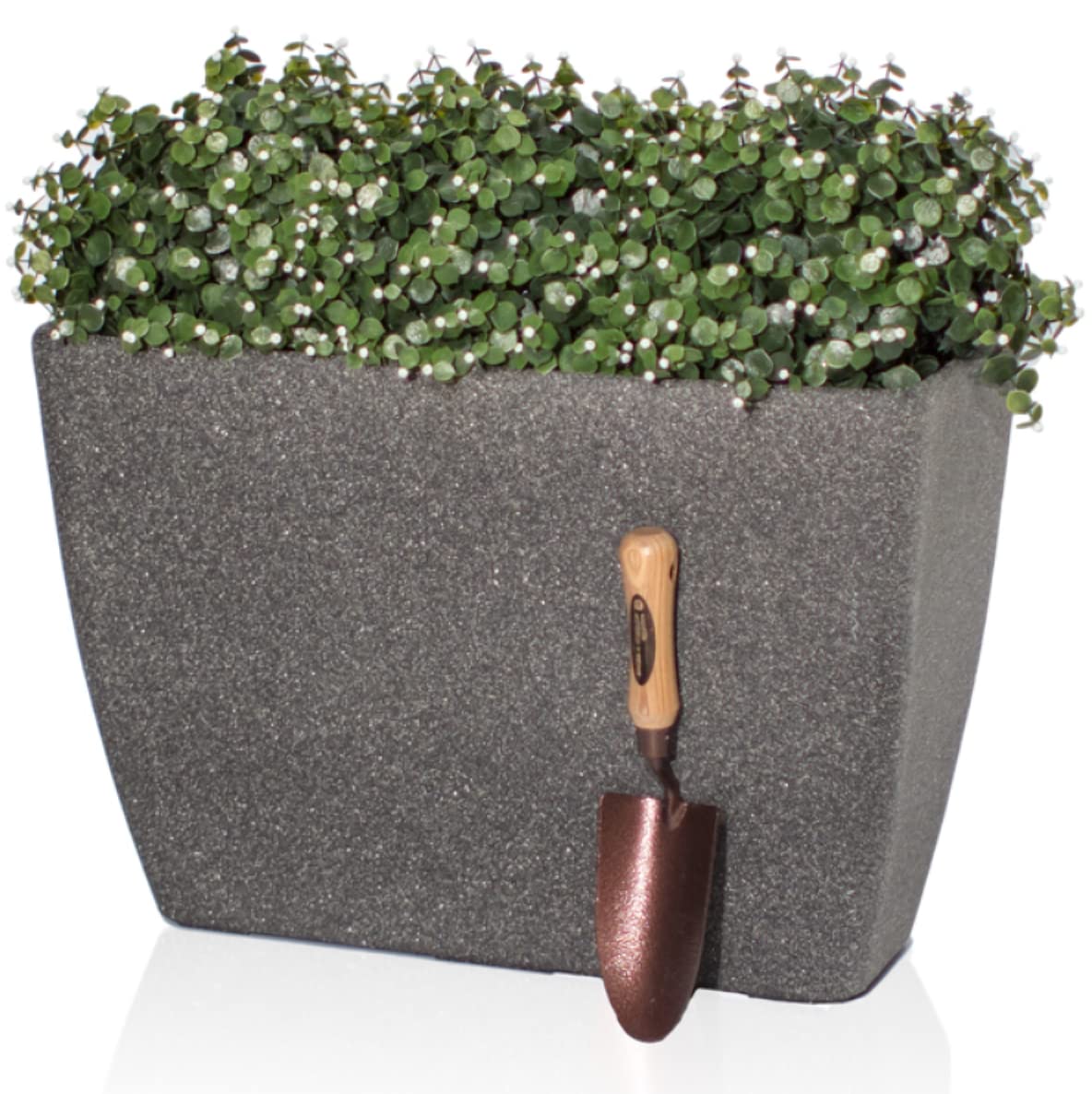 Primrose Stone Effect Resin Indoor Outdoor Planter Trough in Grey 75cm (29.5in)