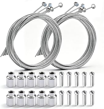 weideer 30PCS Bicycle Brake Cable,Bike Brake Cable Kit,Bicycle Transmission Line with Sheath ferrules and end caps for Outdoor Bicycle Mountain Road Bike Repair