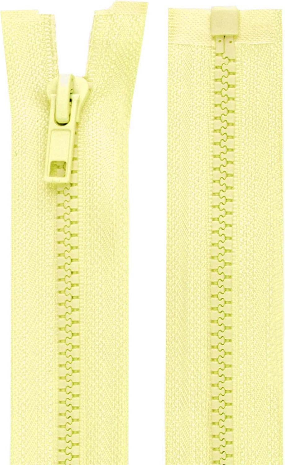 cyclingcolors 2 x Zippers No. 5 30 cm with Injected Plastic Teeth Polyester Open End Mesh Puller Slider Zipper Clothing Sewing Jackets Haberdashery Daffodil Yellow