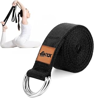 FitBox Sports Yoga Belt for Men and Women - Yoga Strap for Stretching with Extra Safe Adjustable D-Ring Buckle Strap for S... Price In India