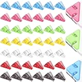 42PCS Triangular Transparent File Corner Clip Translucent Colored Paper Clips Cute Plastic Bunder Clip for Office Staff Student Teacher Prevent Book Corner Curling