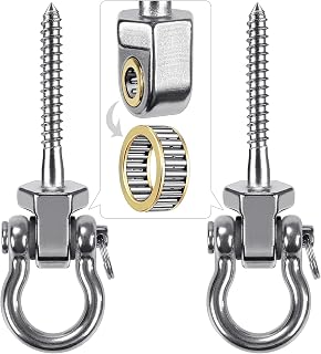 SELEWARE Heavy Duty Swing Hangers with Bearings, 2-Pack - Stainless Steel Porch Swing Hardware for Patio & Playground, Quiet Swivel Hooks - Indoor/Outdoor Heavy Duty Swing Hardware, 1500LB Capacity