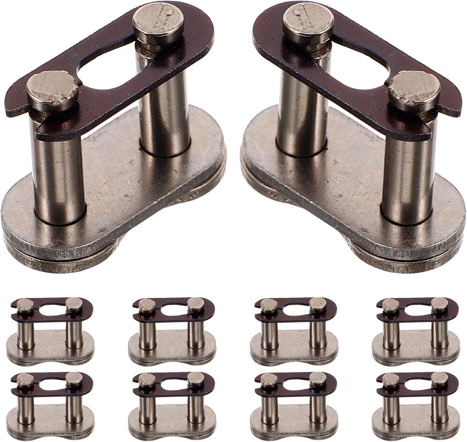 10pcs Heavy Duty Standard Roller Chain Connecting Links Quick Release Chain Joint Link for Motorcycle Atv Off-road Dirt Bike Connector Accessories