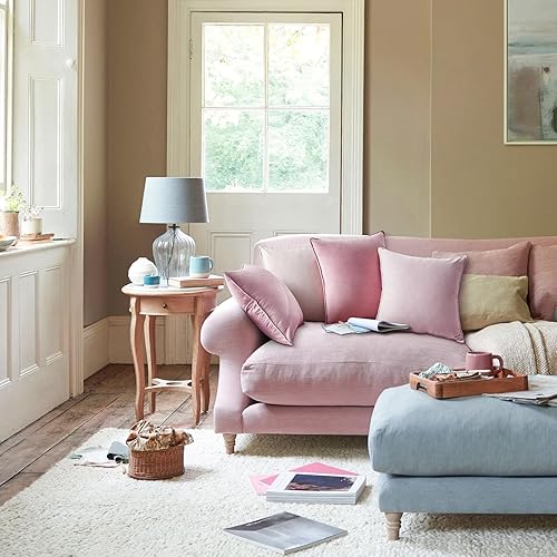 Miniatura 3 de Topfinel Juego de 4 fundas de almohada decorativas de terciopelo para la piel del bebé, juego de 4 fundas de almohada cuadradas rosas de tamaño