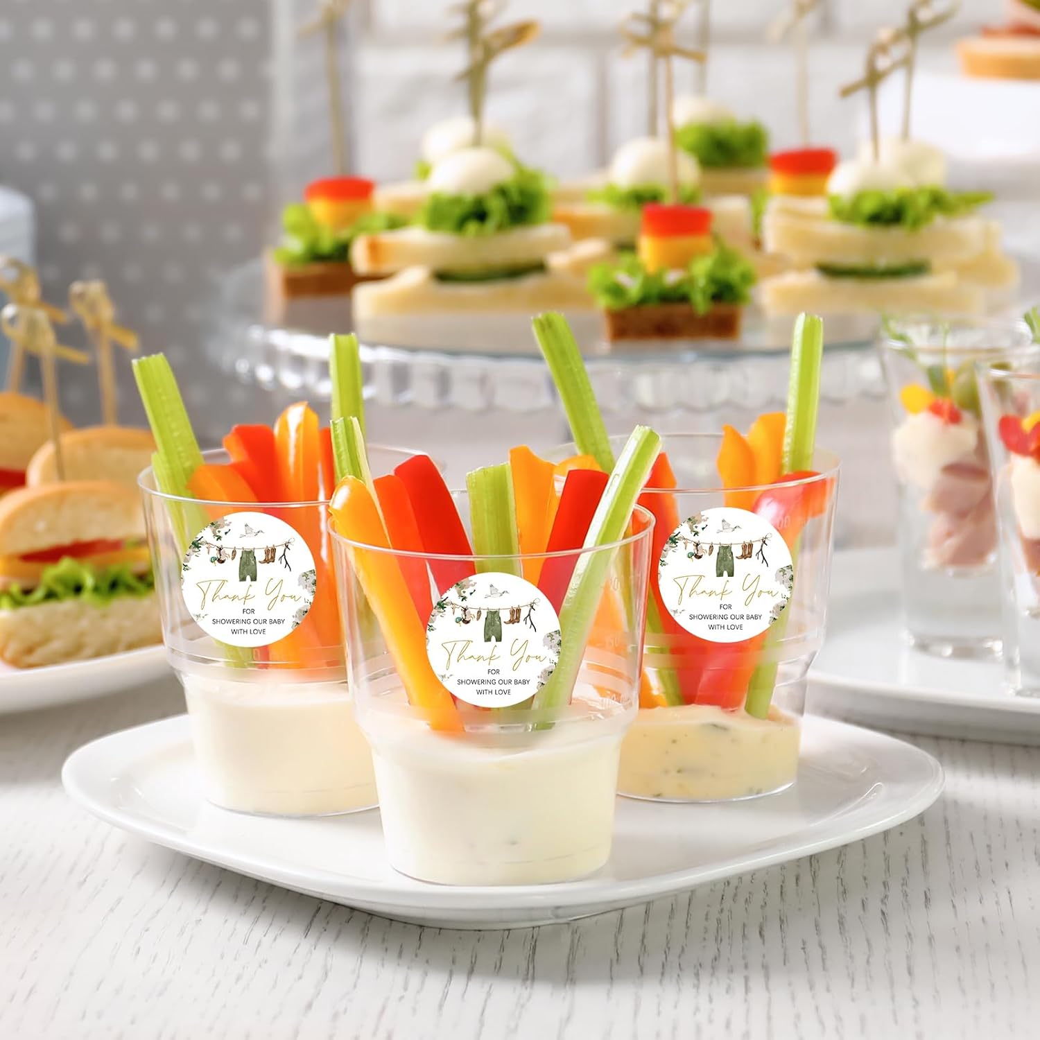 Whaline 200Pcs Baby Shower Clothes Thank You Stickers Mallard Duck Baby Clothes Adhesive Label Decal for Boy Birthday Party Treat Bag Sealing Decoration, 2 Inch - Image 5