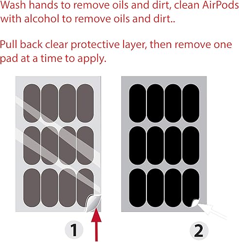 Miniatura 9 de Setex Gecko Grip Almohadillas de agarre antideslizantes diseñadas para Apple AirPods [cabe en el estuche de carga] Máximo rendimiento de sudor (12