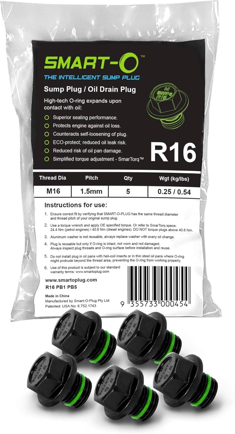 SMART-O R16 Oil Drain Plug M16x1.5mm - Engine oil Pan Protection Bolt with Anti-leak Technology (5)