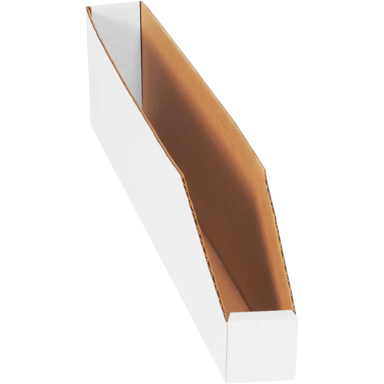 Aviditi Corrugated Cardboard Storage Bins, 2x 24x 4 1/2, White, Pack of 50, for Warehouse, Garage and Home Organization