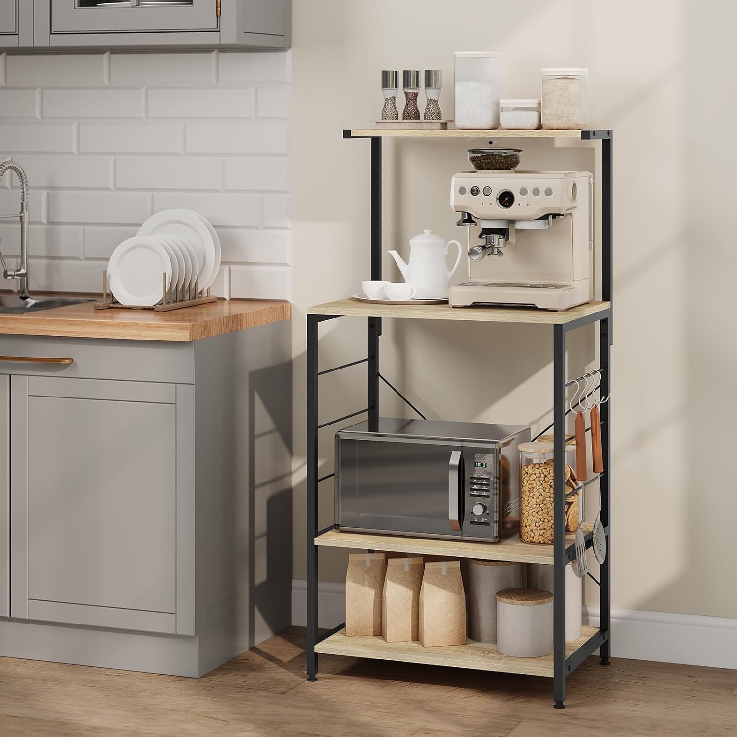 WOLTU Microwave Oven Rack in a kitchen setting