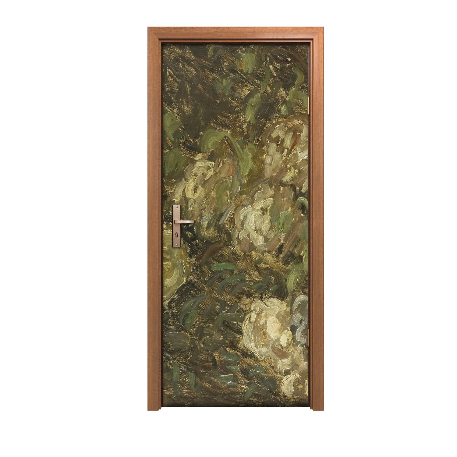 Autocollant de porte 80x200cm Fleurs de monète pour décoration murale